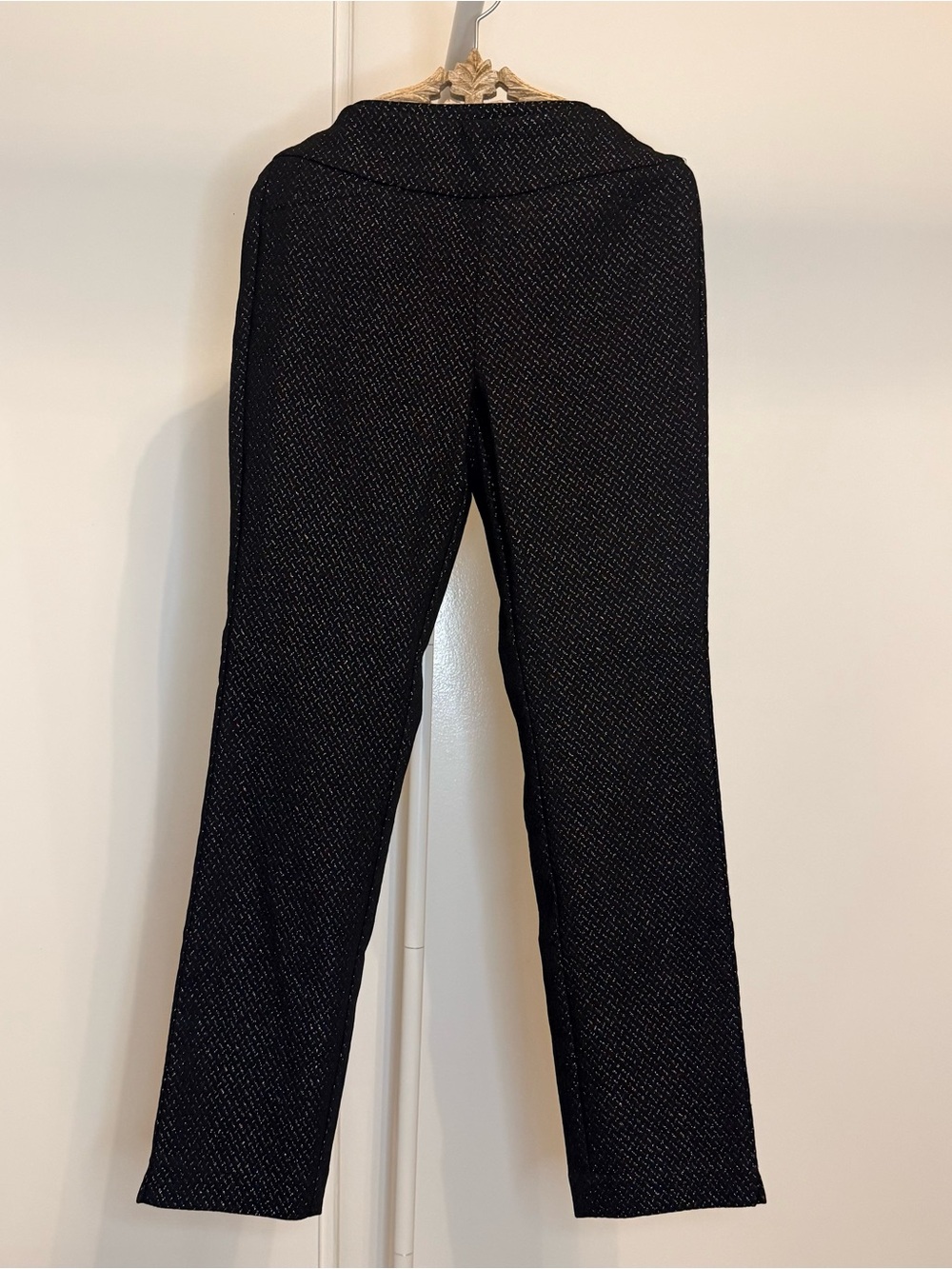 Cambridge Ankle Pant Black Gold Metallic Diamond Pants